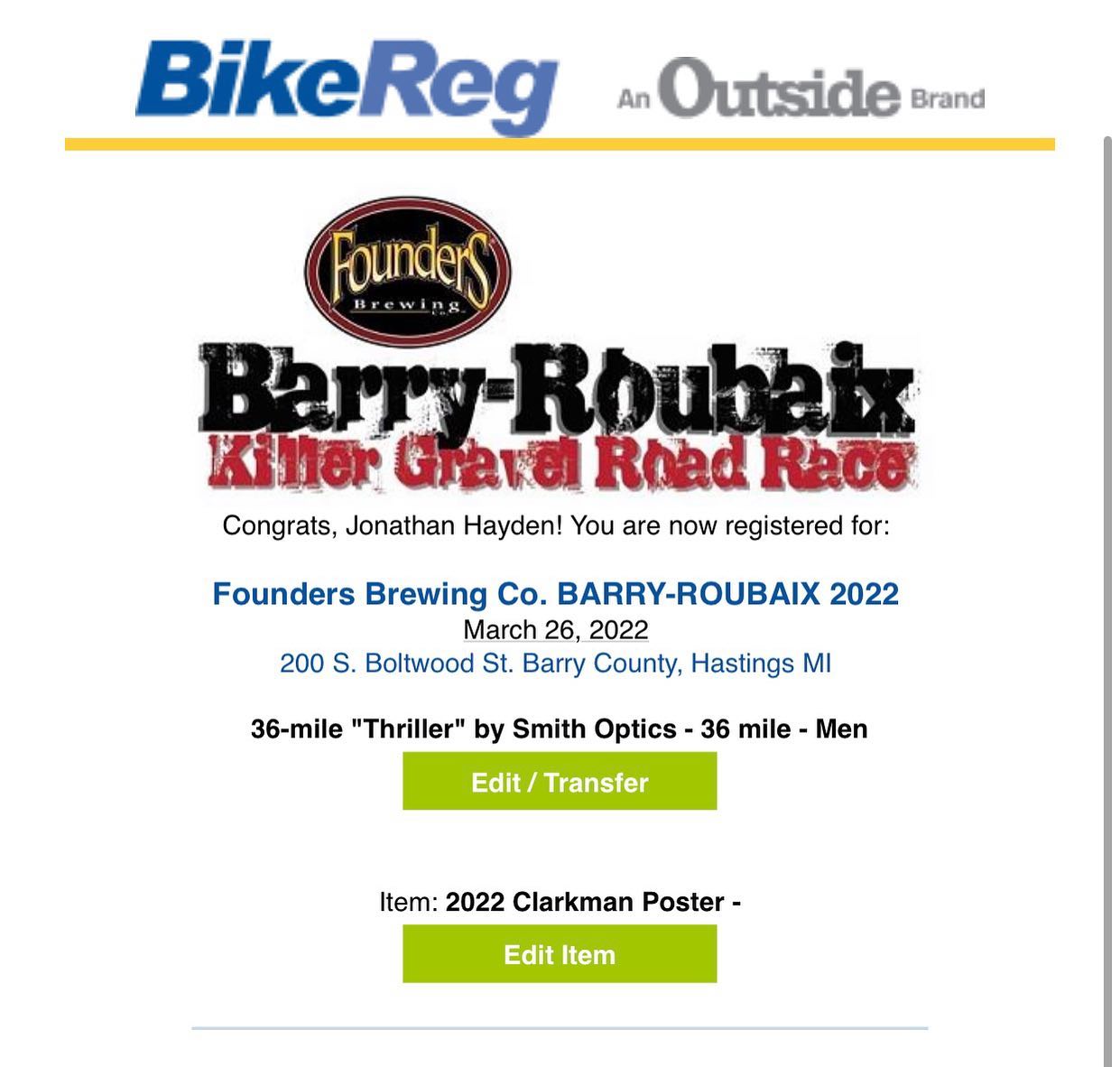 Just signed up for the best gravel race/party in the Midwest @barryroubaix1 . Upping the distance this time around. Good thing training begins on Monday. #rideyourbike #barryroubaix #gravelroadrace